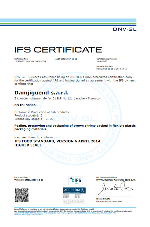 IFS Certificate 2017